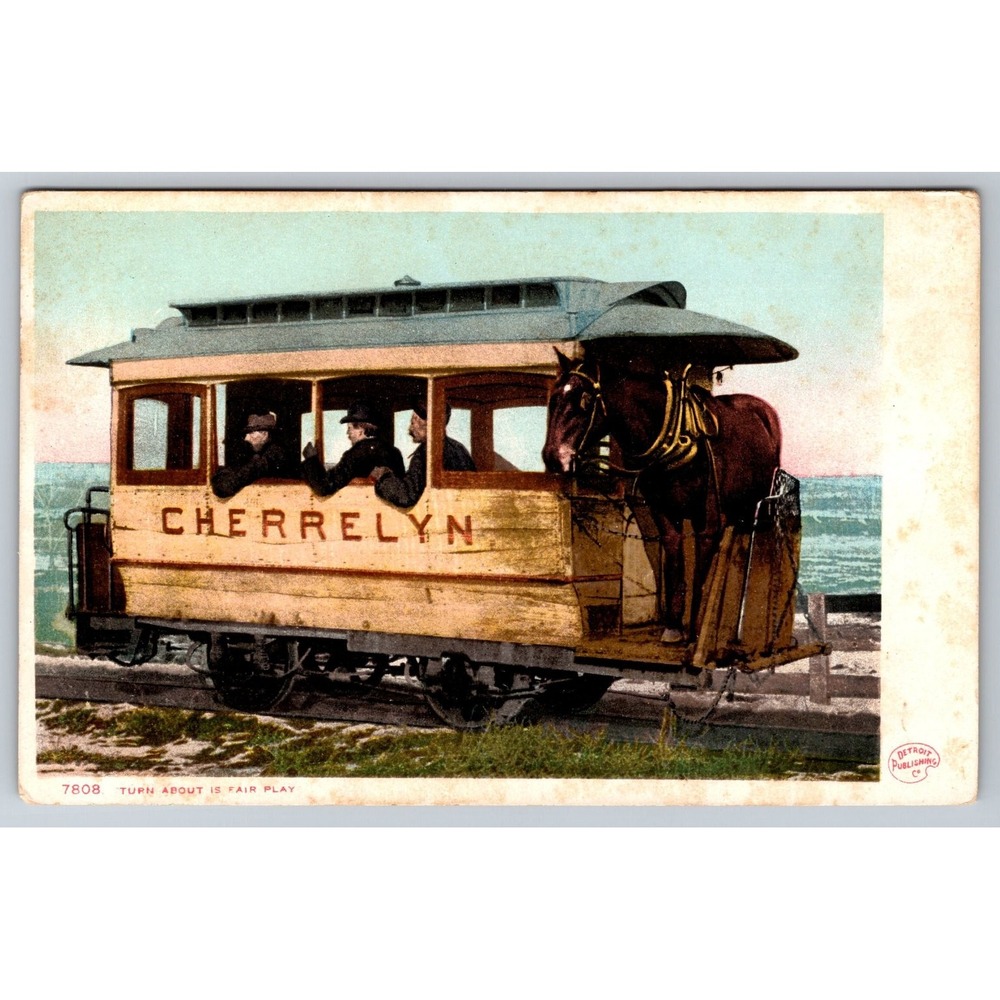 Cherrelyn Horse-Drawn Streetcar Denver Colorado Detroit Publishing Postcard